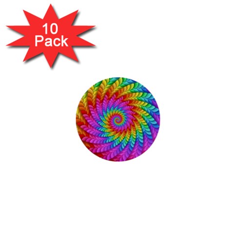 Psychedelic Rainbow Spiral 1  Mini Button (10 pack)  from ArtsNow.com Front