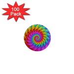 Psychedelic Rainbow Spiral 1  Mini Magnet (100 pack) 