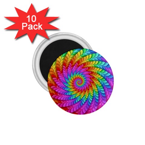 Psychedelic Rainbow Spiral 1.75  Magnet (10 pack)  from ArtsNow.com Front