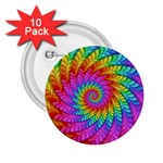 Psychedelic Rainbow Spiral 2.25  Button (10 pack)