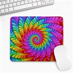 Psychedelic Rainbow Spiral Large Mousepad