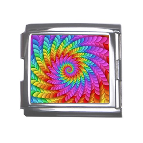 Psychedelic Rainbow Spiral Mega Link Italian Charm (18mm) from ArtsNow.com Front