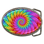 Psychedelic Rainbow Spiral Belt Buckle