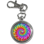 Psychedelic Rainbow Spiral Key Chain Watch