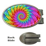 Psychedelic Rainbow Spiral Money Clip (Oval)