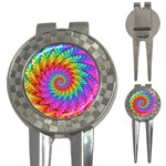 Psychedelic Rainbow Spiral 3-in-1 Golf Divot