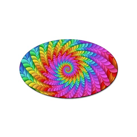 Psychedelic Rainbow Spiral Sticker (Oval) from ArtsNow.com Front