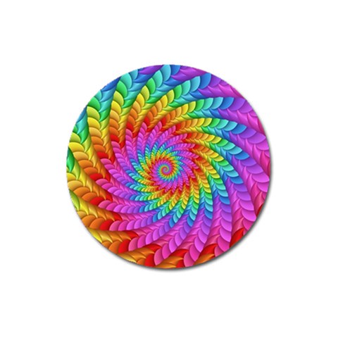 Psychedelic Rainbow Spiral Magnet 3  (Round) from ArtsNow.com Front