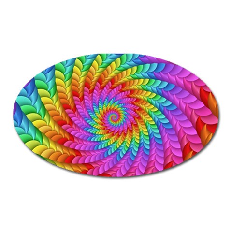 Psychedelic Rainbow Spiral Magnet (Oval) from ArtsNow.com Front