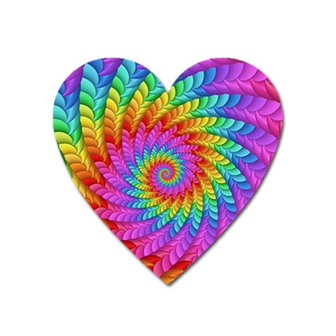 Psychedelic Rainbow Spiral Magnet (Heart) from ArtsNow.com Front