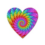 Psychedelic Rainbow Spiral Magnet (Heart)