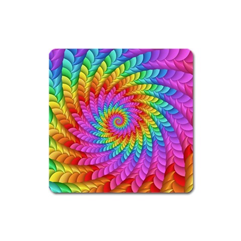 Psychedelic Rainbow Spiral Magnet (Square) from ArtsNow.com Front