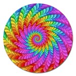 Psychedelic Rainbow Spiral Magnet 5  (Round)