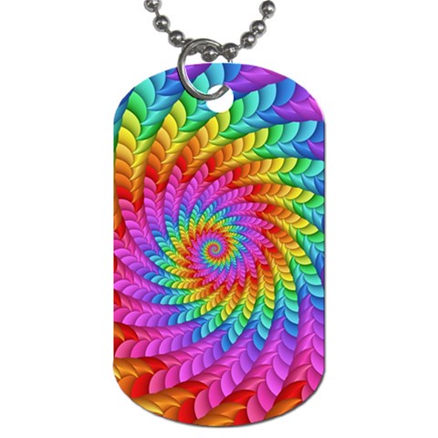 Psychedelic Rainbow Spiral Dog Tag (One Side) from ArtsNow.com Front