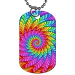 Psychedelic Rainbow Spiral Dog Tag (One Side)