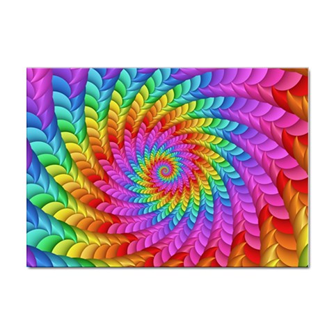 Psychedelic Rainbow Spiral Sticker A4 (10 pack) from ArtsNow.com Front