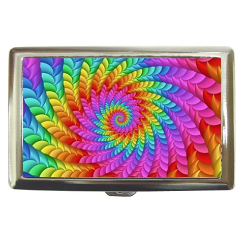 Psychedelic Rainbow Spiral Cigarette Money Case from ArtsNow.com Front