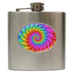 Psychedelic Rainbow Spiral Hip Flask (6 oz)