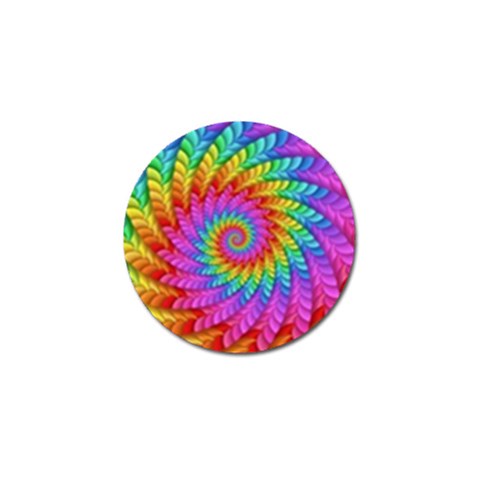 Psychedelic Rainbow Spiral Golf Ball Marker from ArtsNow.com Front