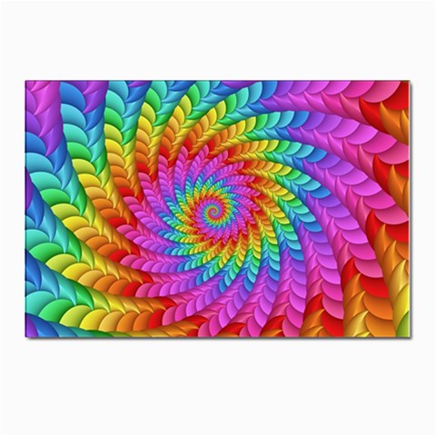 Psychedelic Rainbow Spiral Postcard 4 x 6  (Pkg of 10) from ArtsNow.com Front