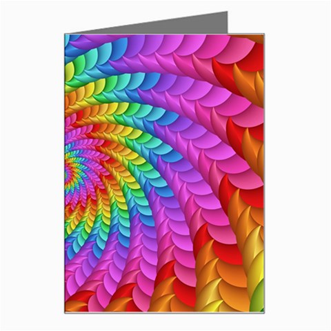 Psychedelic Rainbow Spiral Greeting Card from ArtsNow.com Left