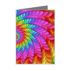 Psychedelic Rainbow Spiral Mini Greeting Card from ArtsNow.com Left