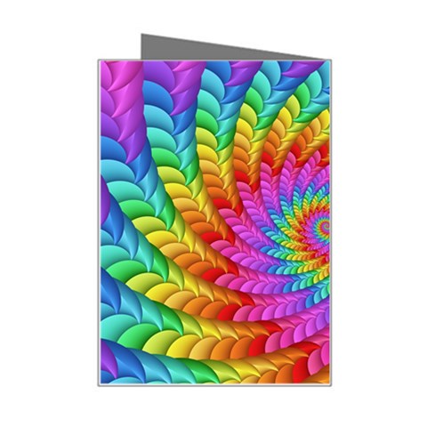 Psychedelic Rainbow Spiral Mini Greeting Card from ArtsNow.com Right