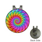 Psychedelic Rainbow Spiral Golf Ball Marker Hat Clip