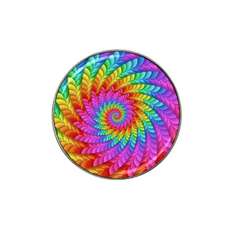 Psychedelic Rainbow Spiral Hat Clip Ball Marker from ArtsNow.com Front