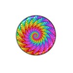 Psychedelic Rainbow Spiral Hat Clip Ball Marker