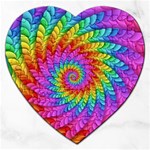 Psychedelic Rainbow Spiral Jigsaw Puzzle (Heart)