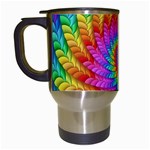 Psychedelic Rainbow Spiral Travel Mug (White)