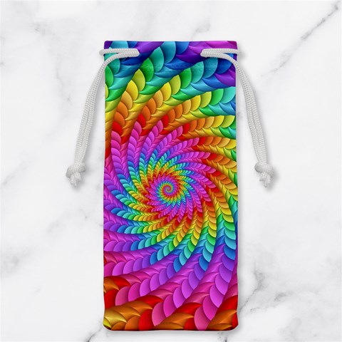 Psychedelic Rainbow Spiral Jewelry Bag from ArtsNow.com Front