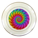 Psychedelic Rainbow Spiral Porcelain Plate