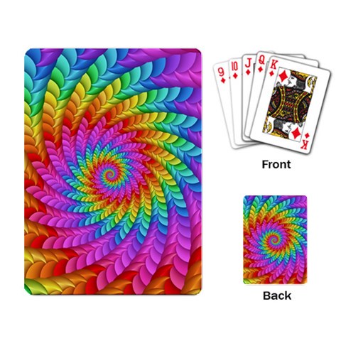 Psychedelic Rainbow Spiral Playing Cards Single Design from ArtsNow.com Back