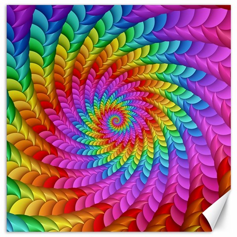 Psychedelic Rainbow Spiral Canvas 12  x 12  from ArtsNow.com 11.4 x11.56  Canvas - 1