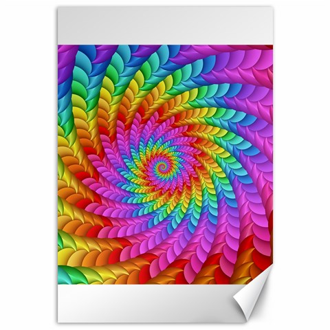 Psychedelic Rainbow Spiral Canvas 12  x 18  from ArtsNow.com 11.88 x17.36  Canvas - 1