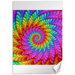 Psychedelic Rainbow Spiral Canvas 12  x 18 