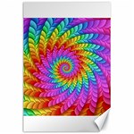 Psychedelic Rainbow Spiral Canvas 24  x 36 