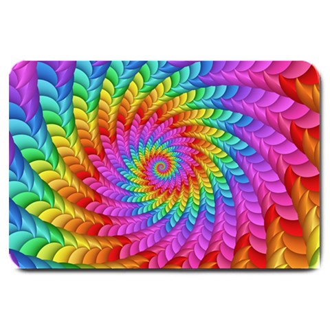 Psychedelic Rainbow Spiral Large Doormat from ArtsNow.com 30 x20  Door Mat