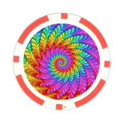 Psychedelic Rainbow Spiral Poker Chip Card Guard from ArtsNow.com Front