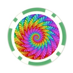 Psychedelic Rainbow Spiral Poker Chip Card Guard from ArtsNow.com Front