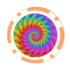 Psychedelic Rainbow Spiral Poker Chip Card Guard from ArtsNow.com Front