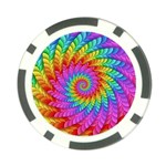 Psychedelic Rainbow Spiral Poker Chip Card Guard