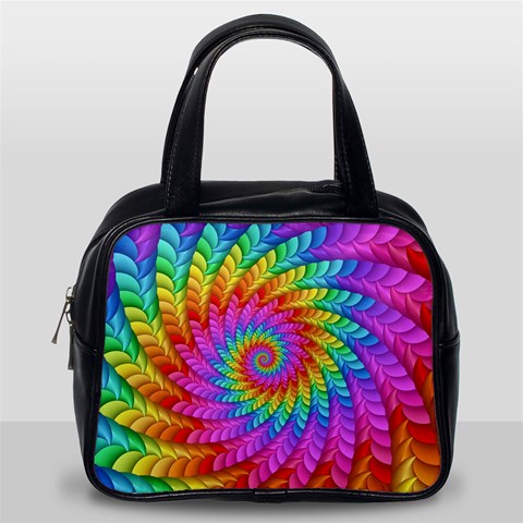 Psychedelic Rainbow Spiral Classic Handbag (One Side) from ArtsNow.com Front