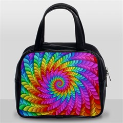 Psychedelic Rainbow Spiral Classic Handbag (Two Sides) from ArtsNow.com Front