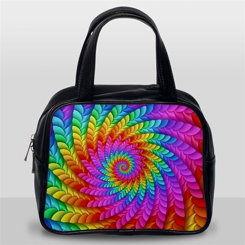 Psychedelic Rainbow Spiral Classic Handbag (Two Sides) from ArtsNow.com Back