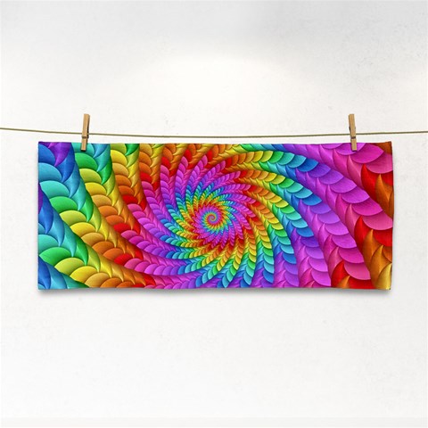 Psychedelic Rainbow Spiral Hand Towel from ArtsNow.com Front