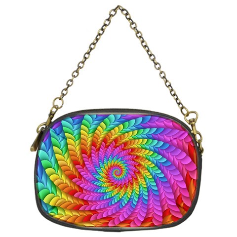 Psychedelic Rainbow Spiral Chain Purse (One Side) from ArtsNow.com Front