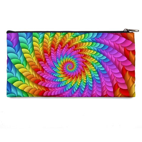 Psychedelic Rainbow Spiral Pencil Case from ArtsNow.com Back